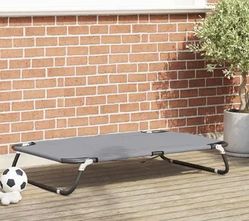 vidaXL Krevet za psa 90 x 55 x 18 cm Čelik Svjetlosiva - Venlo