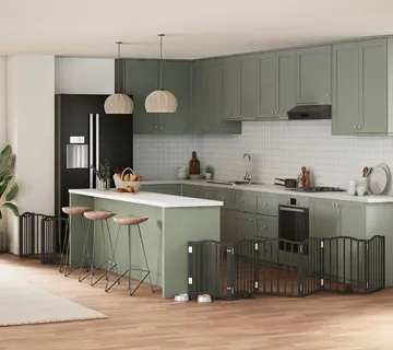 vidaXL Vrata za pse s vratašcima 15 panela sklopiva 750 cm drvo topole - Venlo