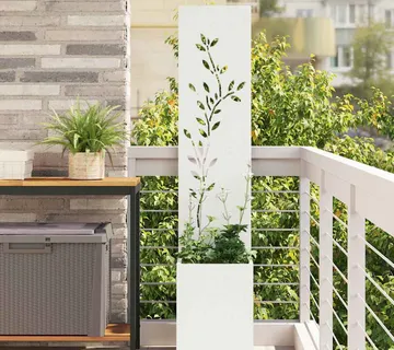 vidaXL Privatnost u vrtu Cvjetni Bijelo 32 x 32 x 150 cm - Venlo
