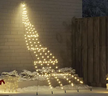 vidaXL LED Božićno drvce s zemljanim klinovima Topla bijela 306 cm - Venlo
