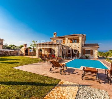 KRK, VRH fantastična kamena villa s bazenom - cover
