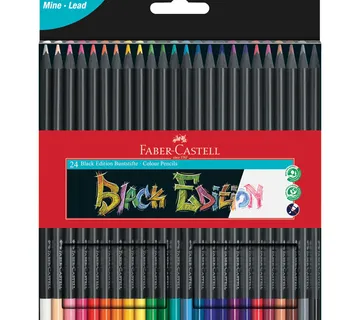 Boje drvene 24boje trokutaste Black Edition Faber-Castell blister - cover