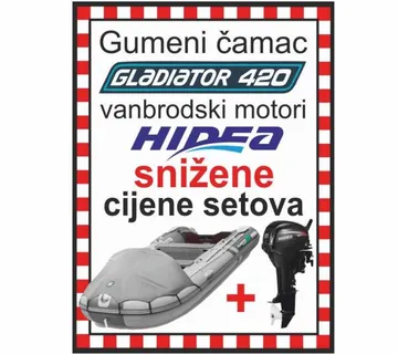 Set Gumenjak Gladiator 420 + Motori Hidea - Velika Mlaka, Velika Gorica