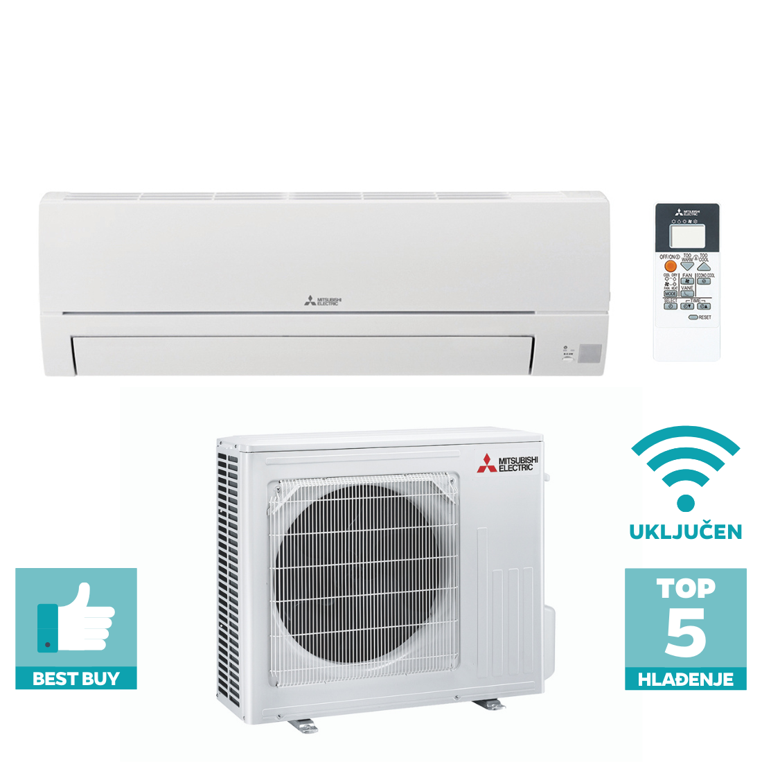 MITSUBISHI KLIMA STANDARD DC INVERTER MSZ-HR71VFK/MUZ-HR71VF 7,1kW/8,1kW WIFI - cover