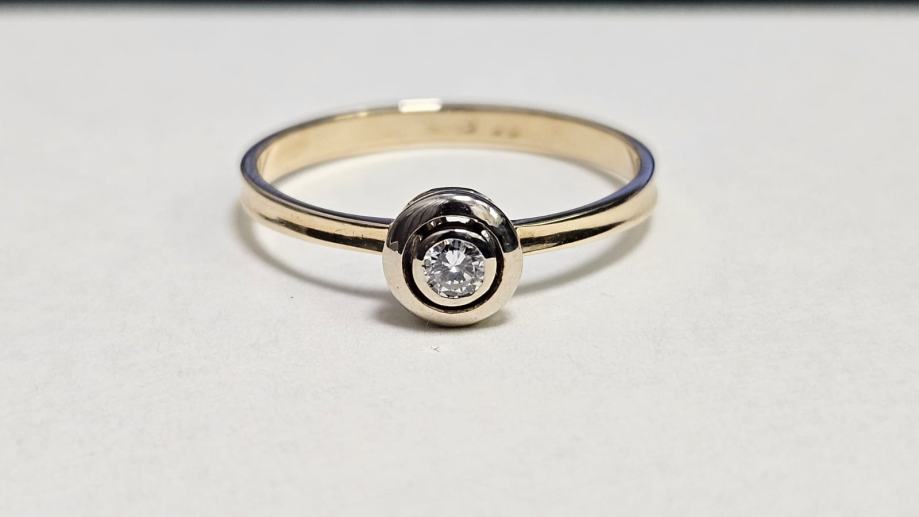 ZLATNI PRSTEN 14K 1,74G S DIJAMANTOM 0,08CT/ R1, RATE - cover
