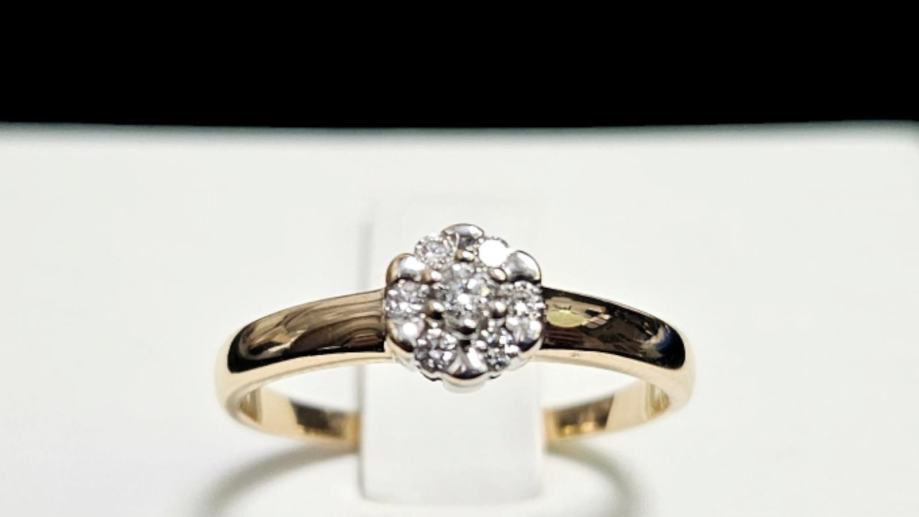 ZLATNI PRSTEN 14K 2,58G S DIJAMANTIMA 0,105CT/ R1, RATE - cover