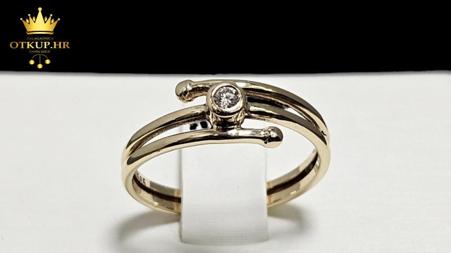 ZLATNI PRSTEN 14K 2,45G S BRILIJANTOM 0,03CT/ R1, RATE - cover