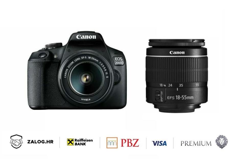 CANON EOS 2000D + EF-S 18-55 IS II ***DO 24 RATE***R1! NOVO! - cover