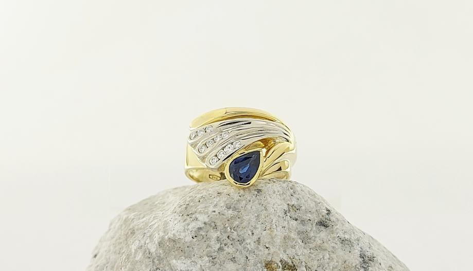 ZLATNI PRSTEN SA DIJAMANTIMA 18K 0,11ct 7.64G ***DO 24 RATE*** R1! - cover