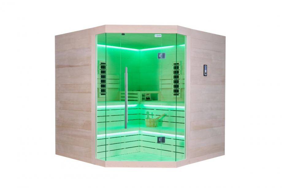 Kombinirana SAUNA kutna – 214 x 214 x 210 – ELITE – Aspen - cover