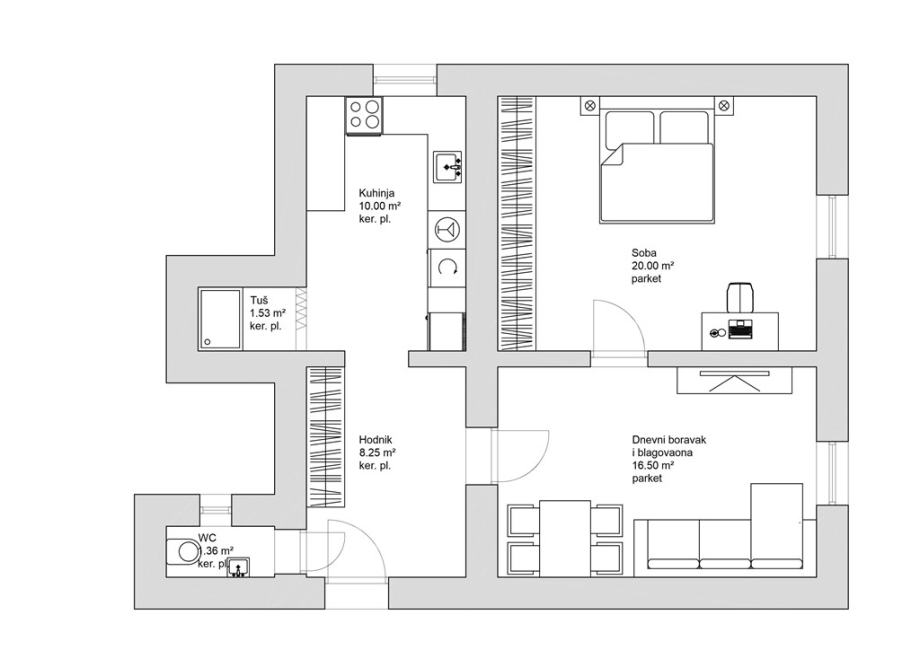 Stan: Zagreb (Centar), 55.00 m2 (prodaja) - cover