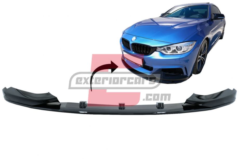 BMW 4er F32 F33 F36 - Prednji splitter M-Performance (piano crna) - cover