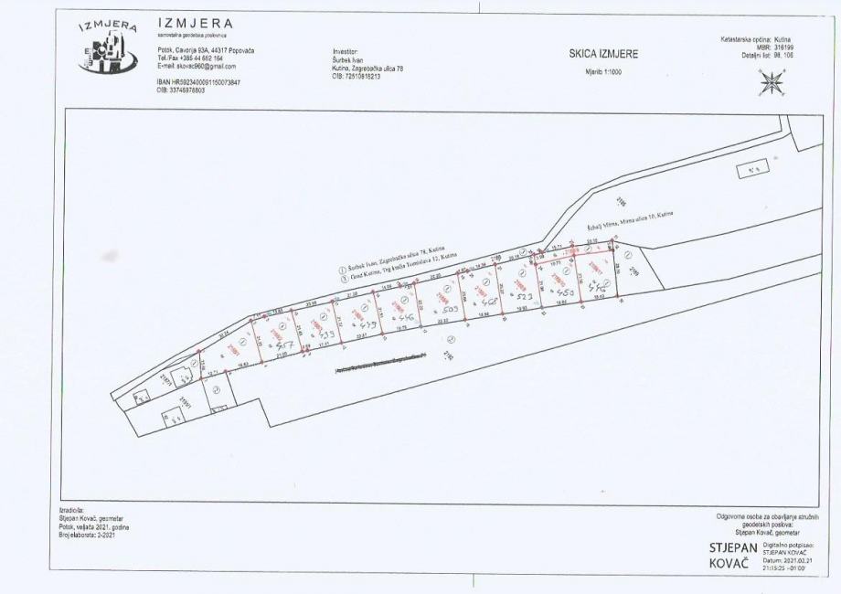 Građevinsko zemljište 10 komada, Kutina, 450-550m2 - cover