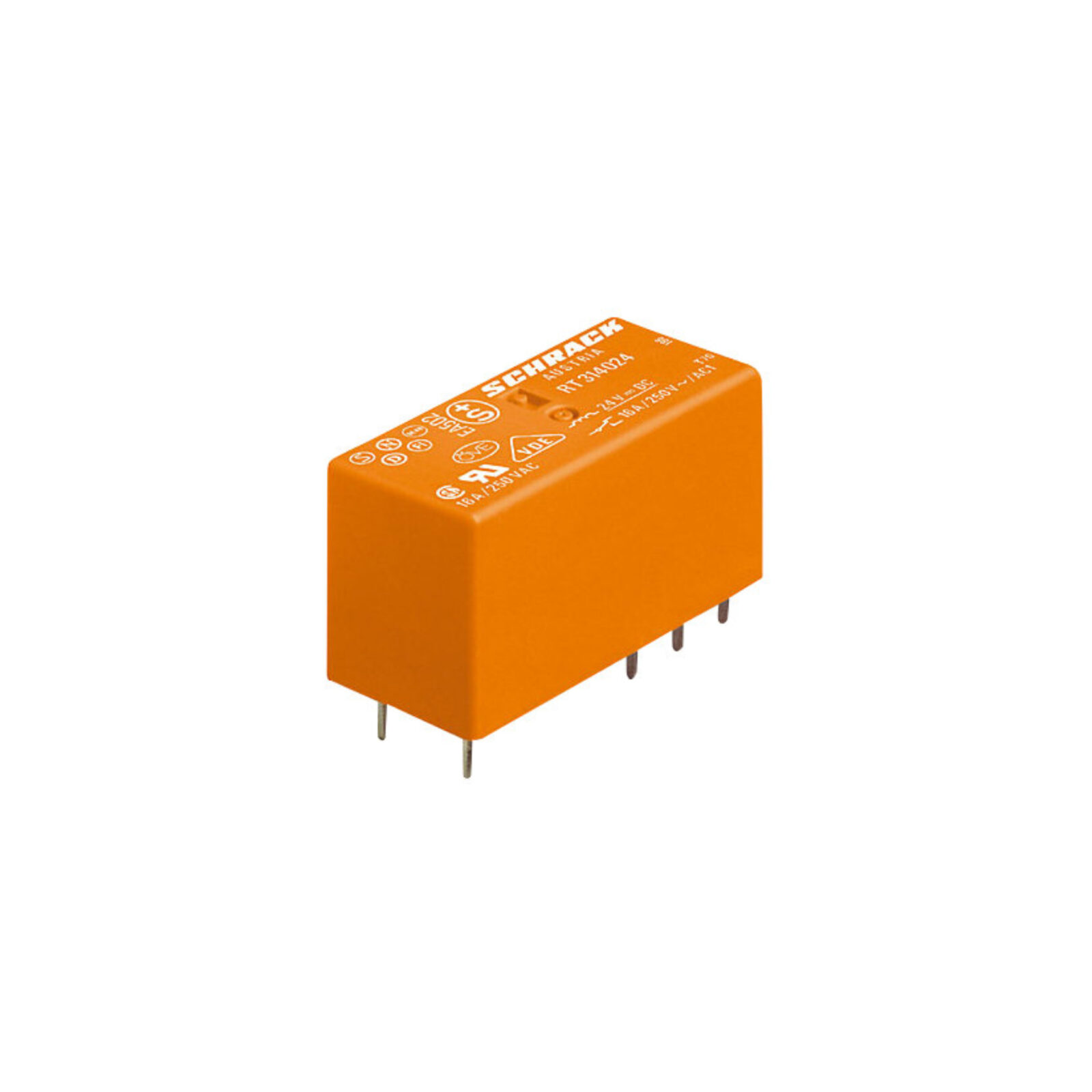 Schrack relej snage 2C/O, 8A, 230VAC serije RT, raster 5 mm - cover