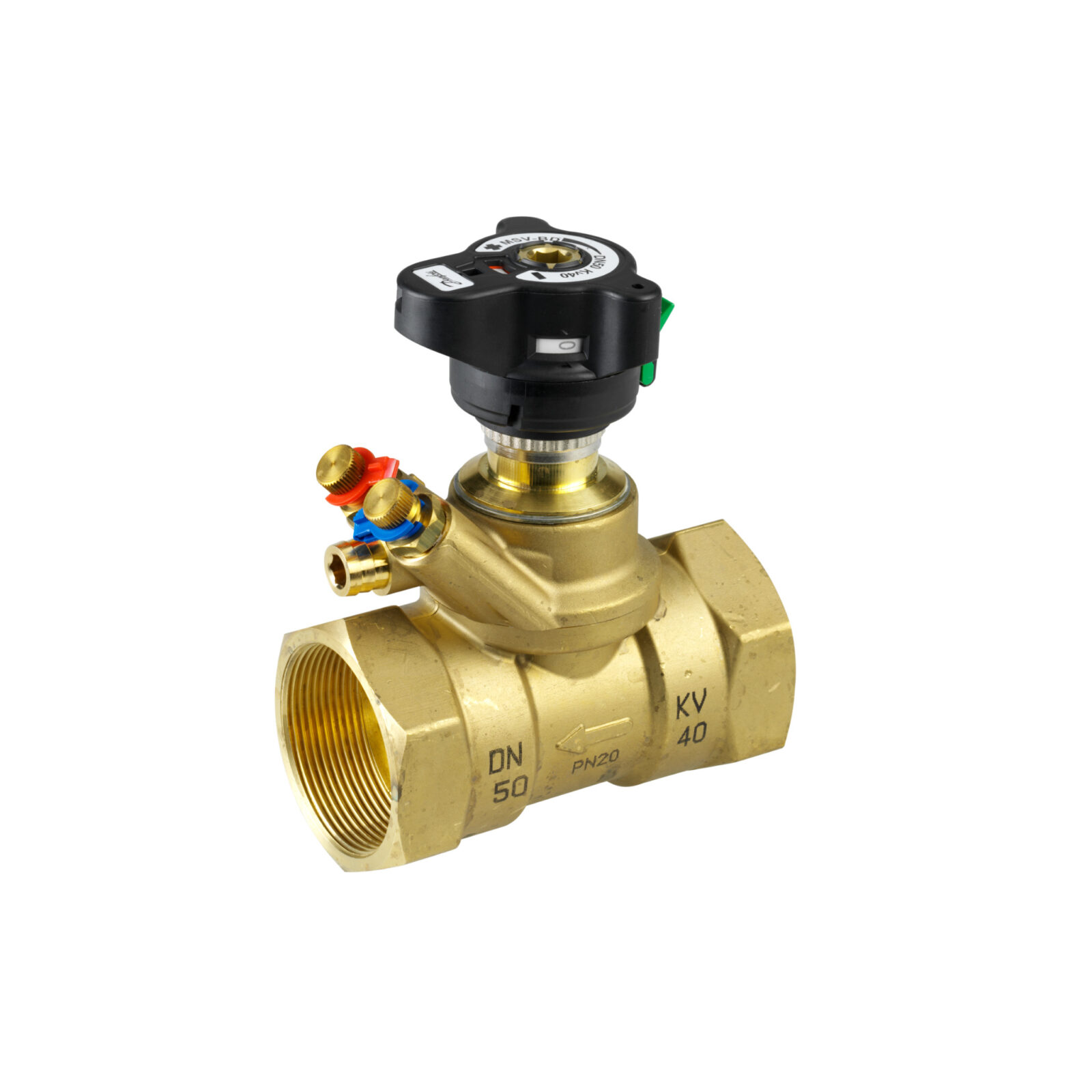 DANFOSS Ručni granski ventil DN 50 MSV-BD,UN G2", CR mesing, s 2 mjerne spojnice - cover
