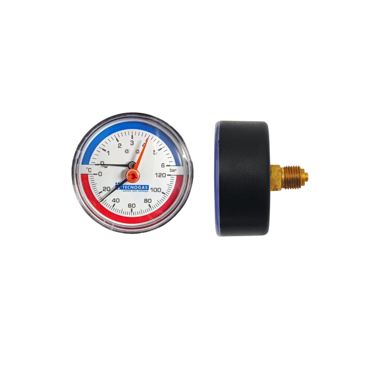 CROVERG TG Termomanometar aksijalni 0-6 bar, 0-120C, 1/2, fi 80 - cover