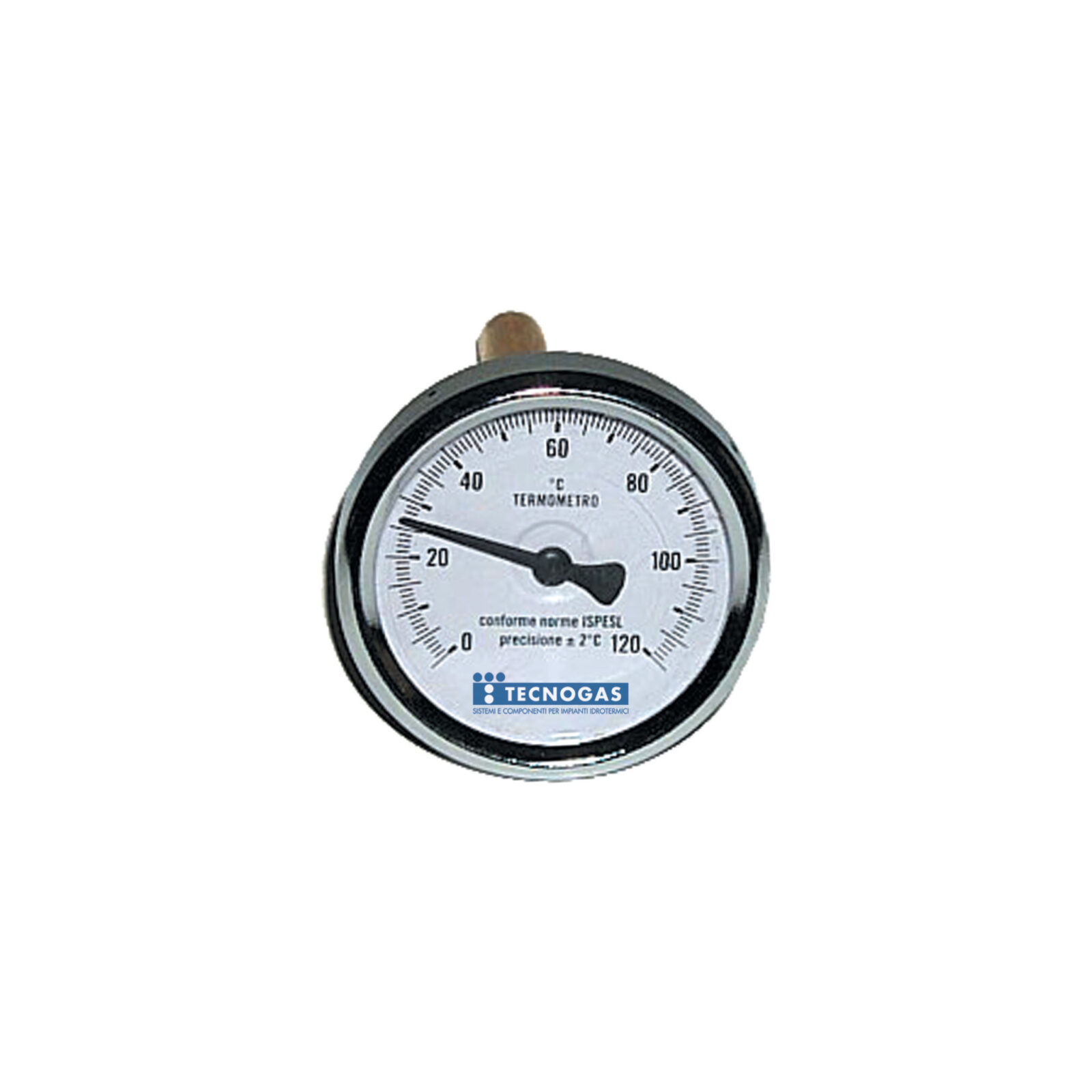 CROVERG TG Termometar bimetalni, aksijalni s čahurom 0-120C, L-50, fi 63-1/2" - cover