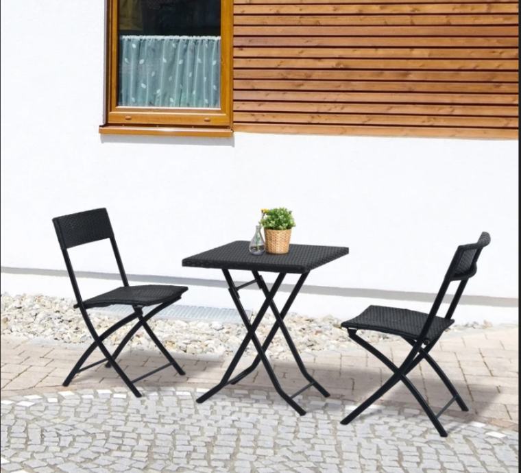 BISTRO GARNITURA BARSKI SET(STOL + 2 STOLICE) VRTNA GARNITURA SKLOPIVA - cover