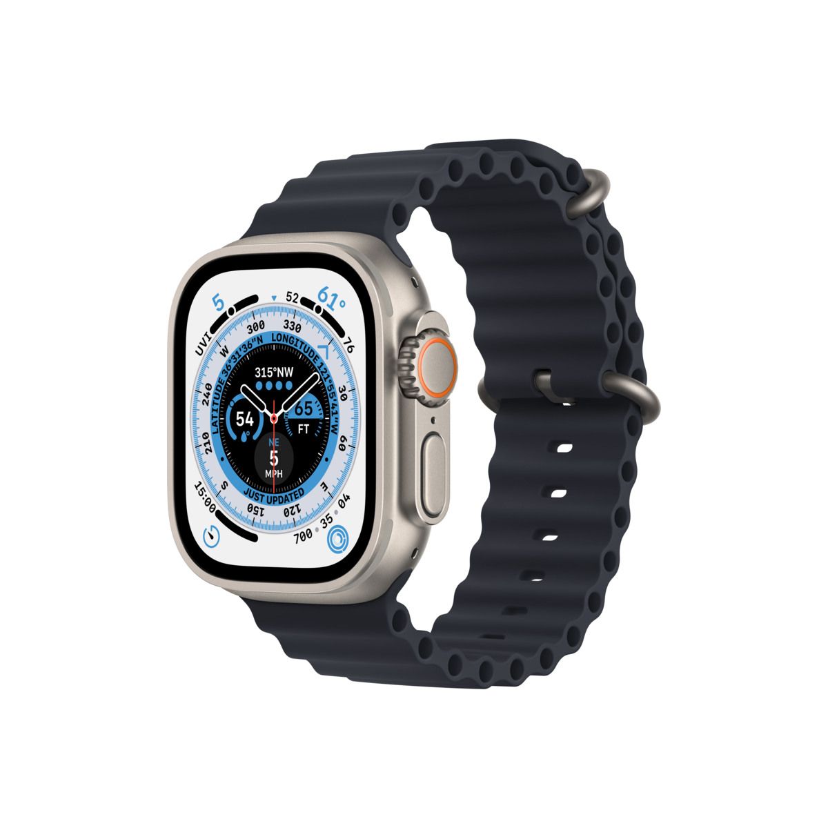 Apple Watch Ultra Cellular, 49mm Titanium Case with Midnight Ocean Band - cover