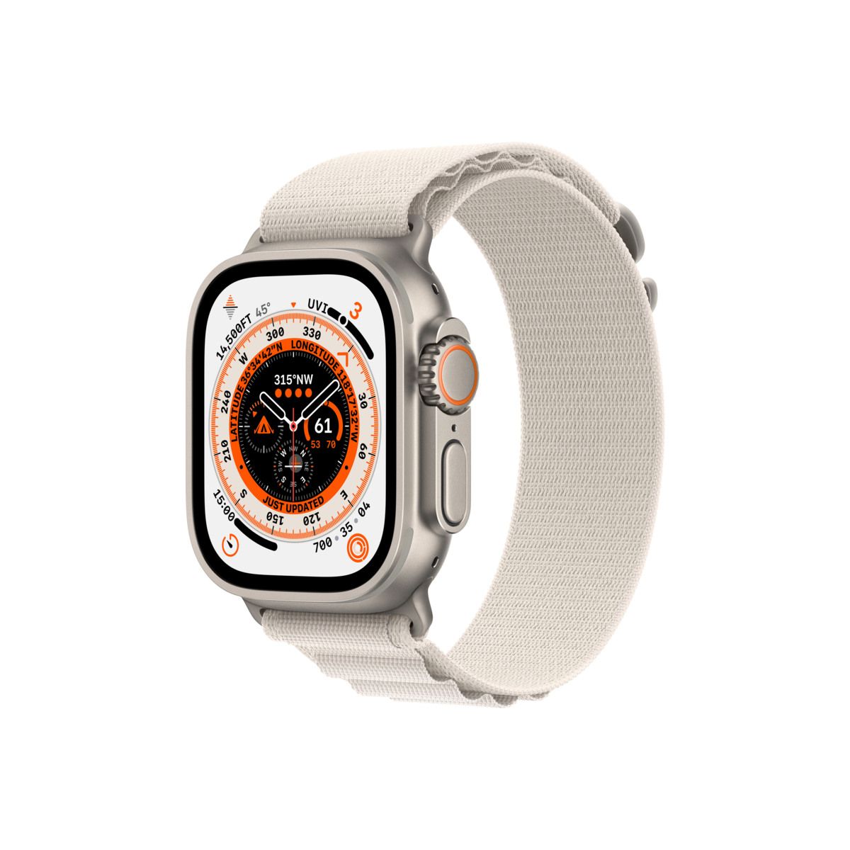 Apple Watch Ultra Cellular, 49mm Titanium Case with Starlight Alpine Loop, Small - cover