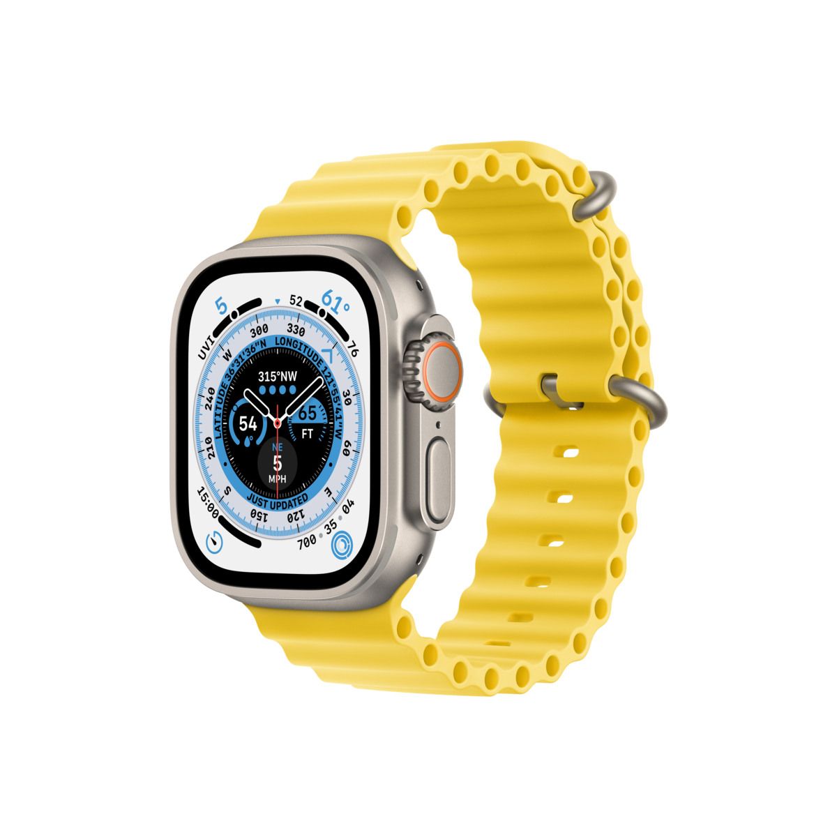 Apple Watch Ultra Cellular, 49mm Titanium Case with Yellow Ocean Band - cover