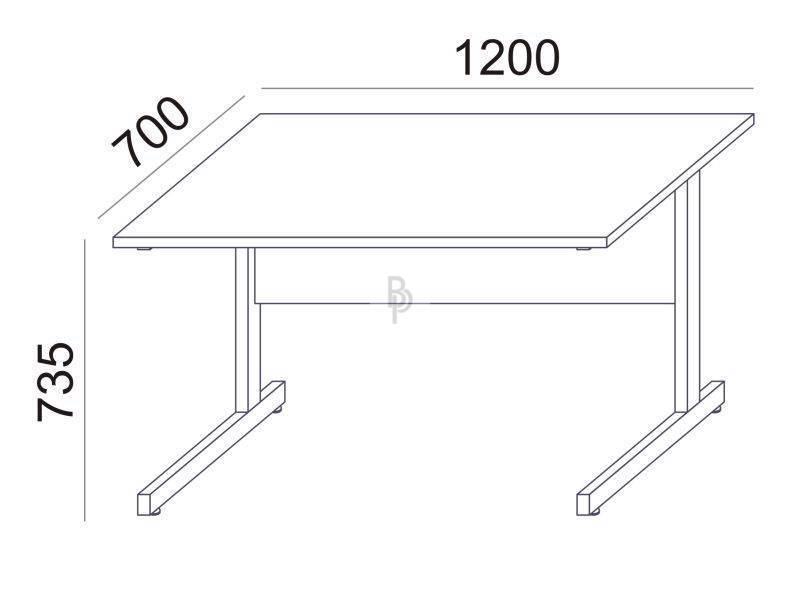 Drveni stol s metalnim nogama, model BP-SV25 (120x70cm) - cover