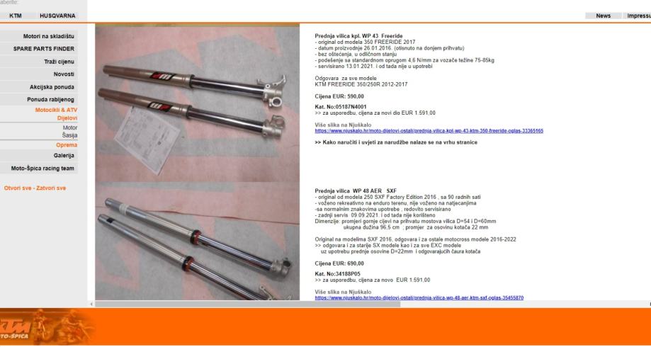 WP servis i dijelovi amortizera KTM-Husaberg-Husqvarna - cover