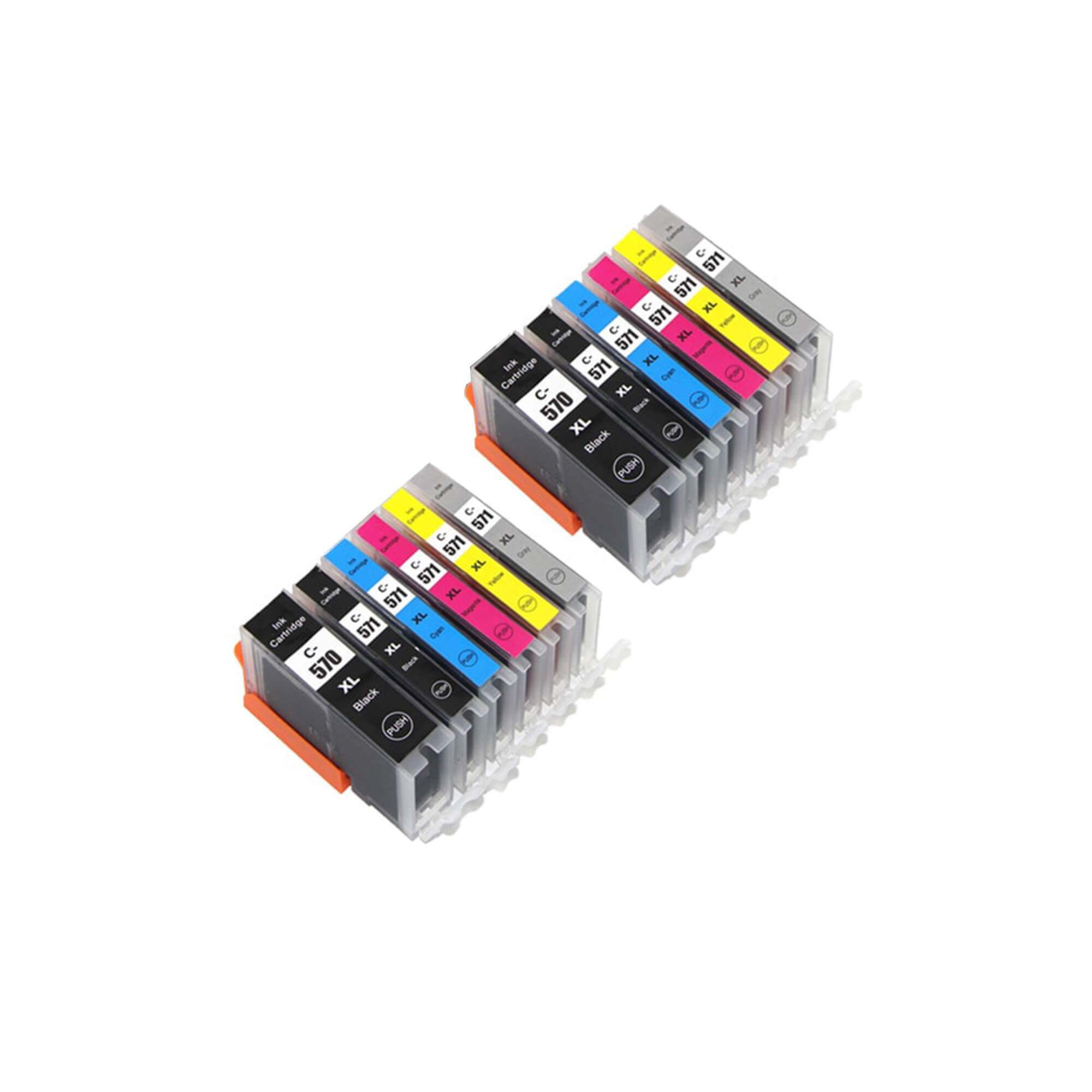 Zamjenske tinte Canon PGI570PBK / CLI571BK / CLI571CY / CLI571MA / CLI571YE / 10 komada - cover