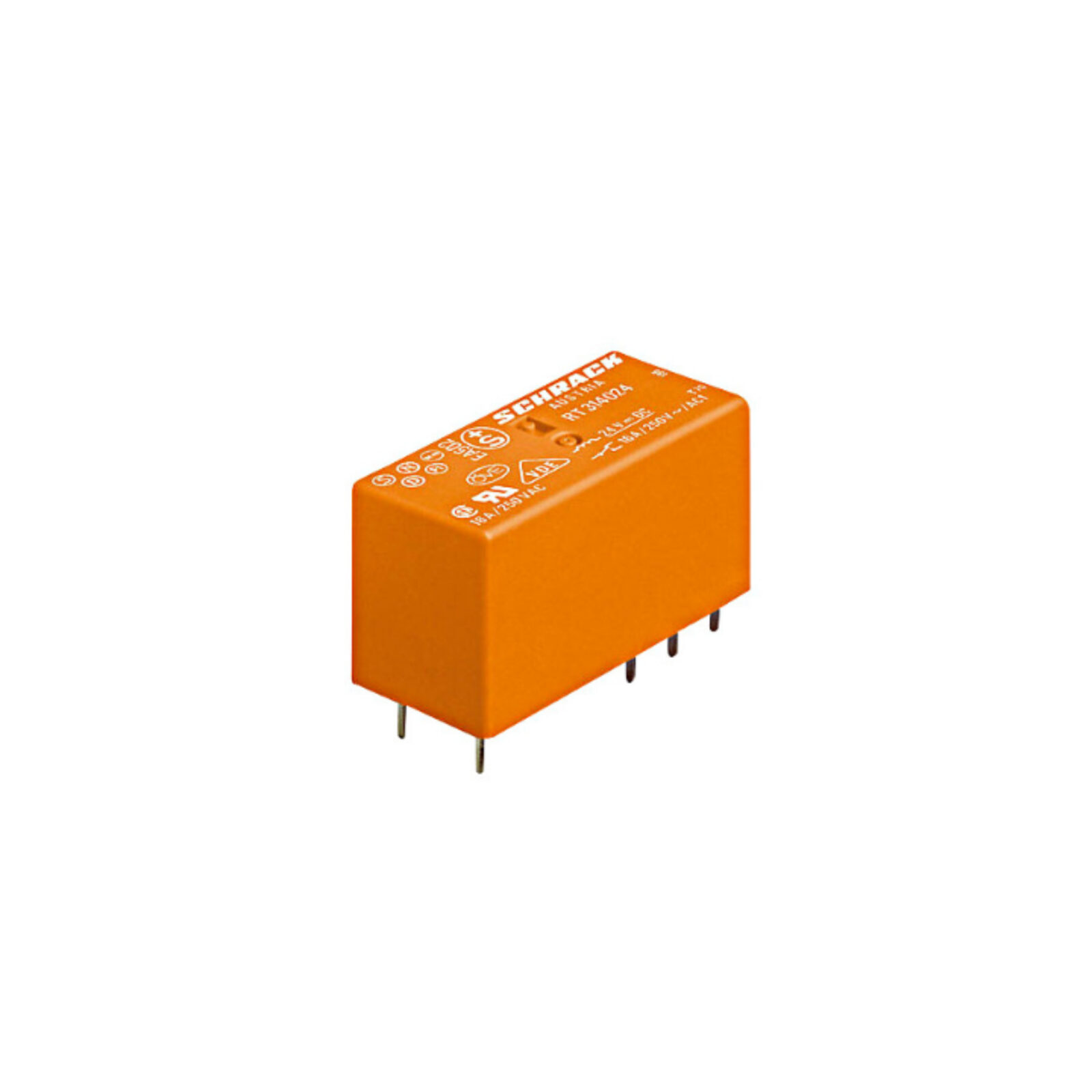 Schrack relej snage 2C/O, 8A, 230VAC serije RT, raster 5 mm - cover
