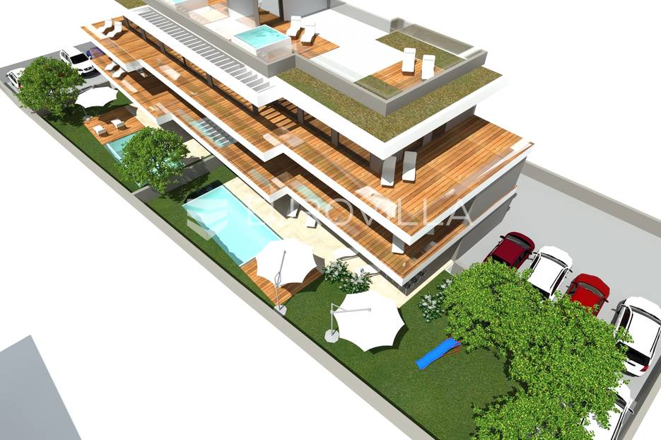 Zadar, Privlaka, Trosoban penthouse 113,29m2 sa krovnom terasom, 2.red do mora, NOVOGRADNJA - cover