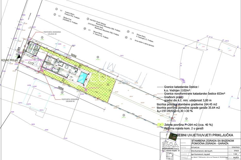 Istra, Vodnjan, građevinsko zemljište s glavnim projektom 1124 m2 - cover