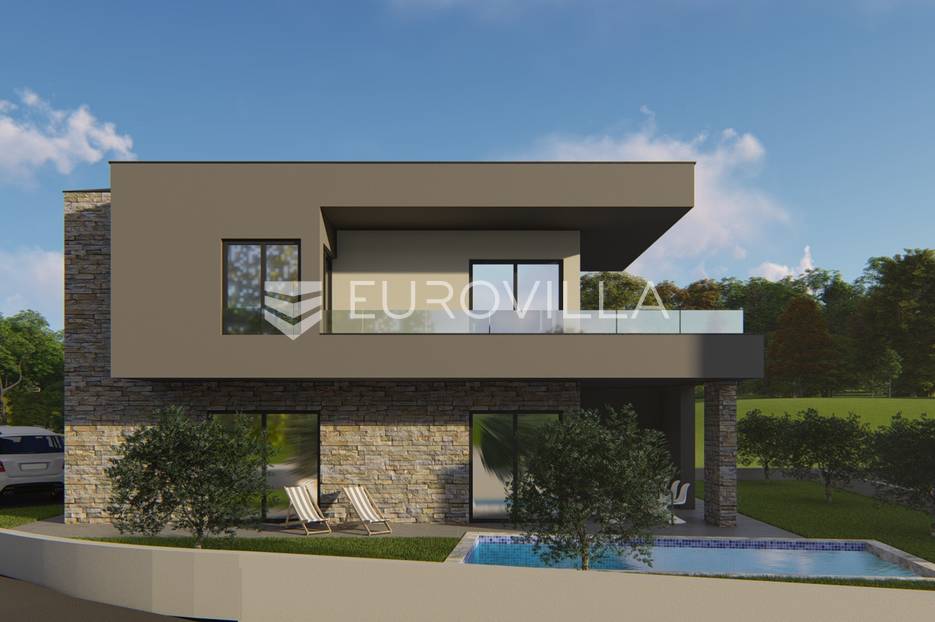 Istra, Peruški, novogradnja kuće s bazenom - cover