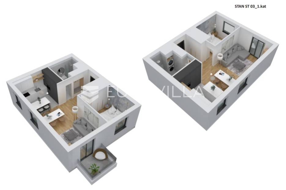 Zagreb, Gornje Vrapče, dvosoban stan u zgradi u izgradnji NKP 53.52 m2. - cover