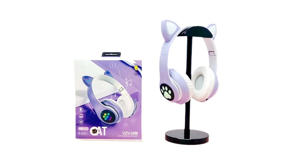 Slušalice Cat VZV-28M boja ljubičasta/bijela - cover