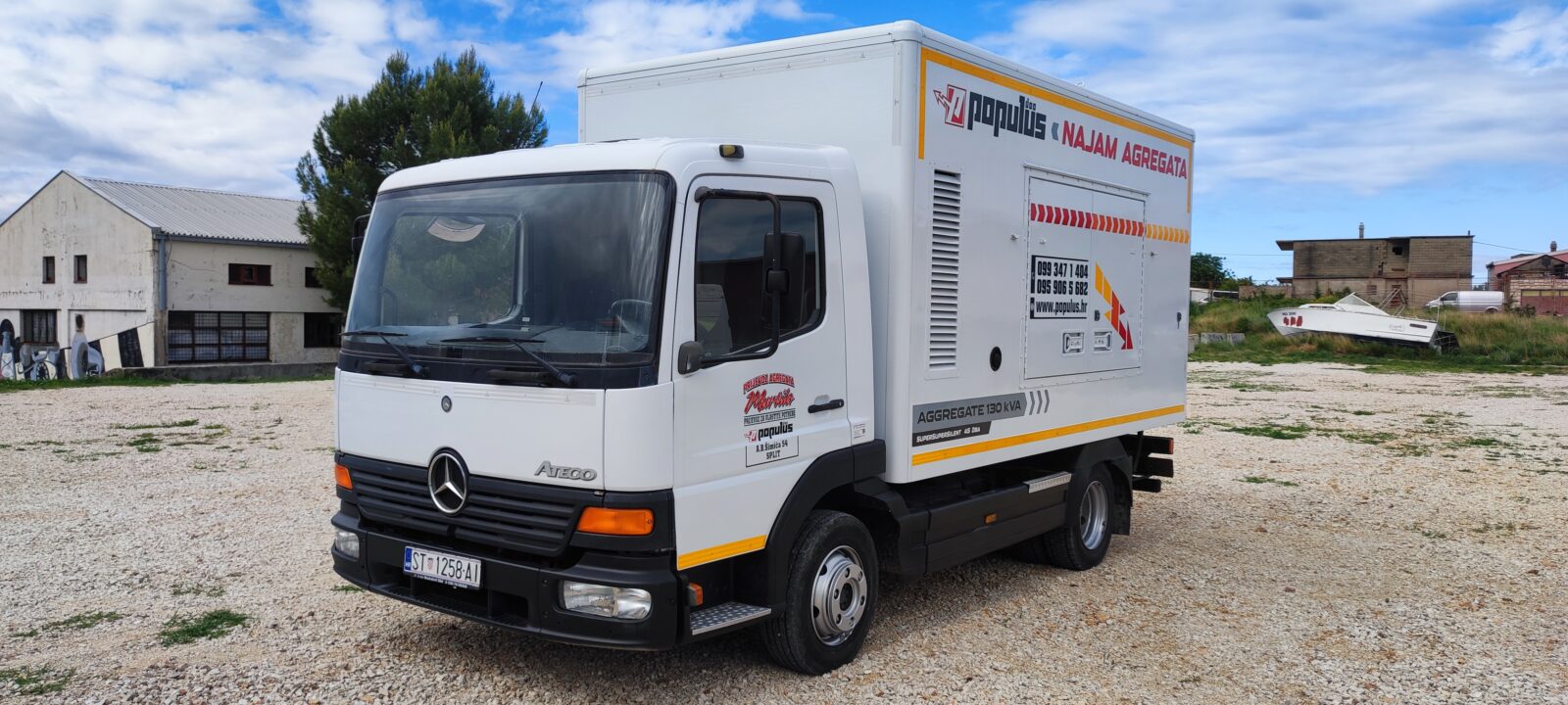 Mercedes Atego 815 - filmski bešumni agregat 130 kVA - 45 dBA - cover