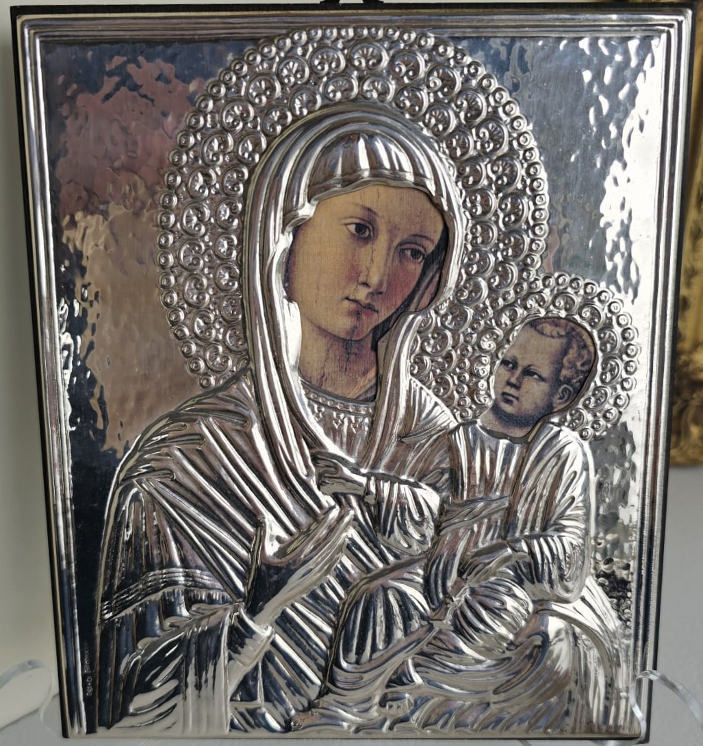 Ikona u srebru Djevica Marija s malim Isusom - cover