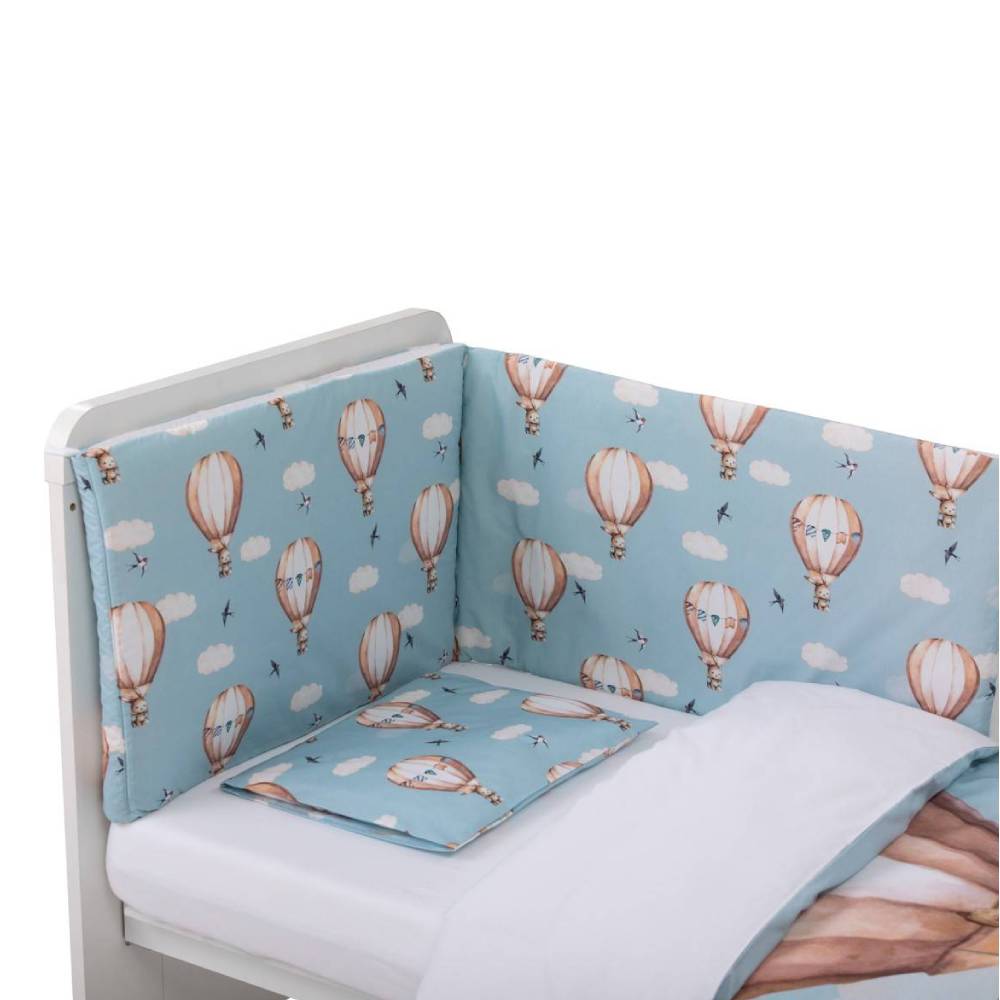 AP Posteljina 6 dijelova, Zečić u balonu, plava - cover