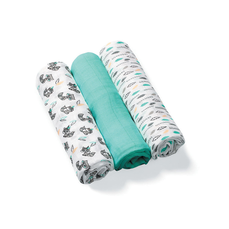 BabyOno Bambus tetra pelene Rakun, zelena - cover