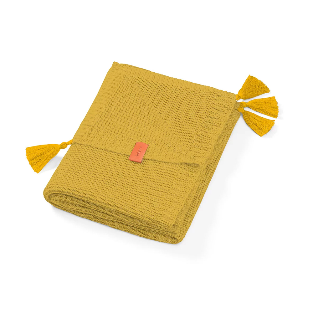 BabyOno Bambus dekica pletena s resicama oker - cover