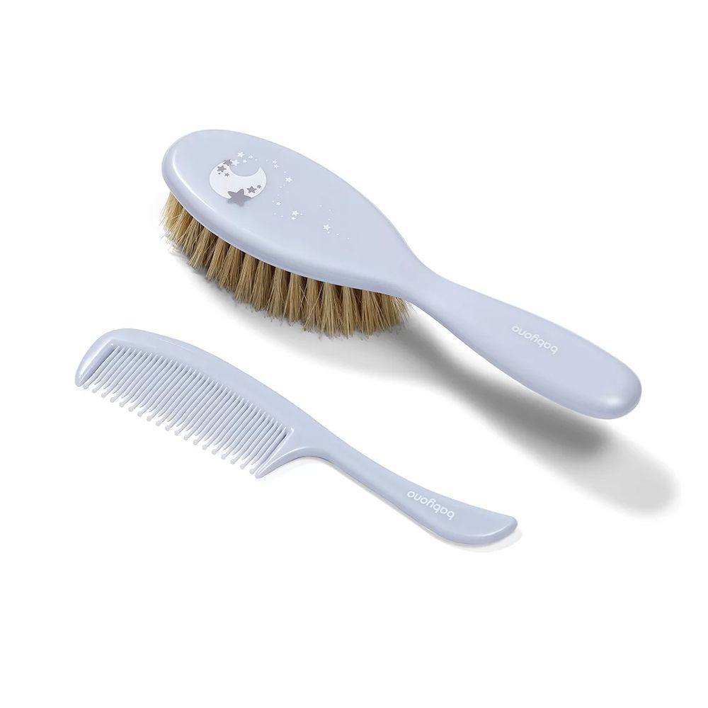 BabyOno Četka i češalj za kosu mekani sa prirodnim vlaknima-soft, plavi - cover