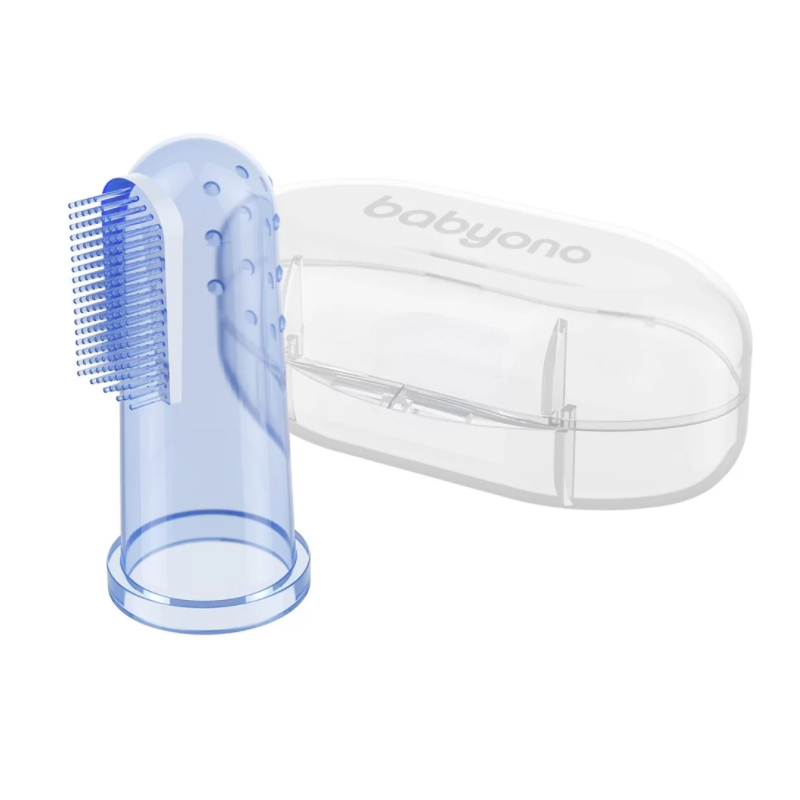 BabyOno Baby četkica za desni na prst, plava - cover