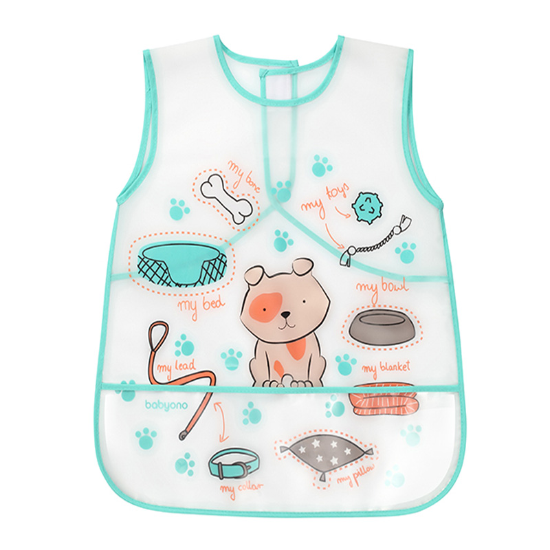 BabyOno Creative Baby Podbradak košuljica 36+ mjeseci Psić, sivo-mint - cover