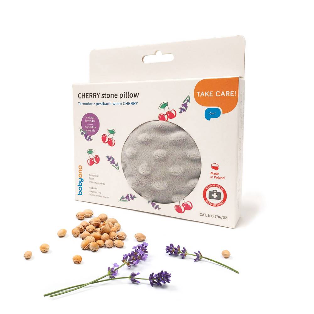 BabyOno Jastučić s košticama trešnje, siva - cover