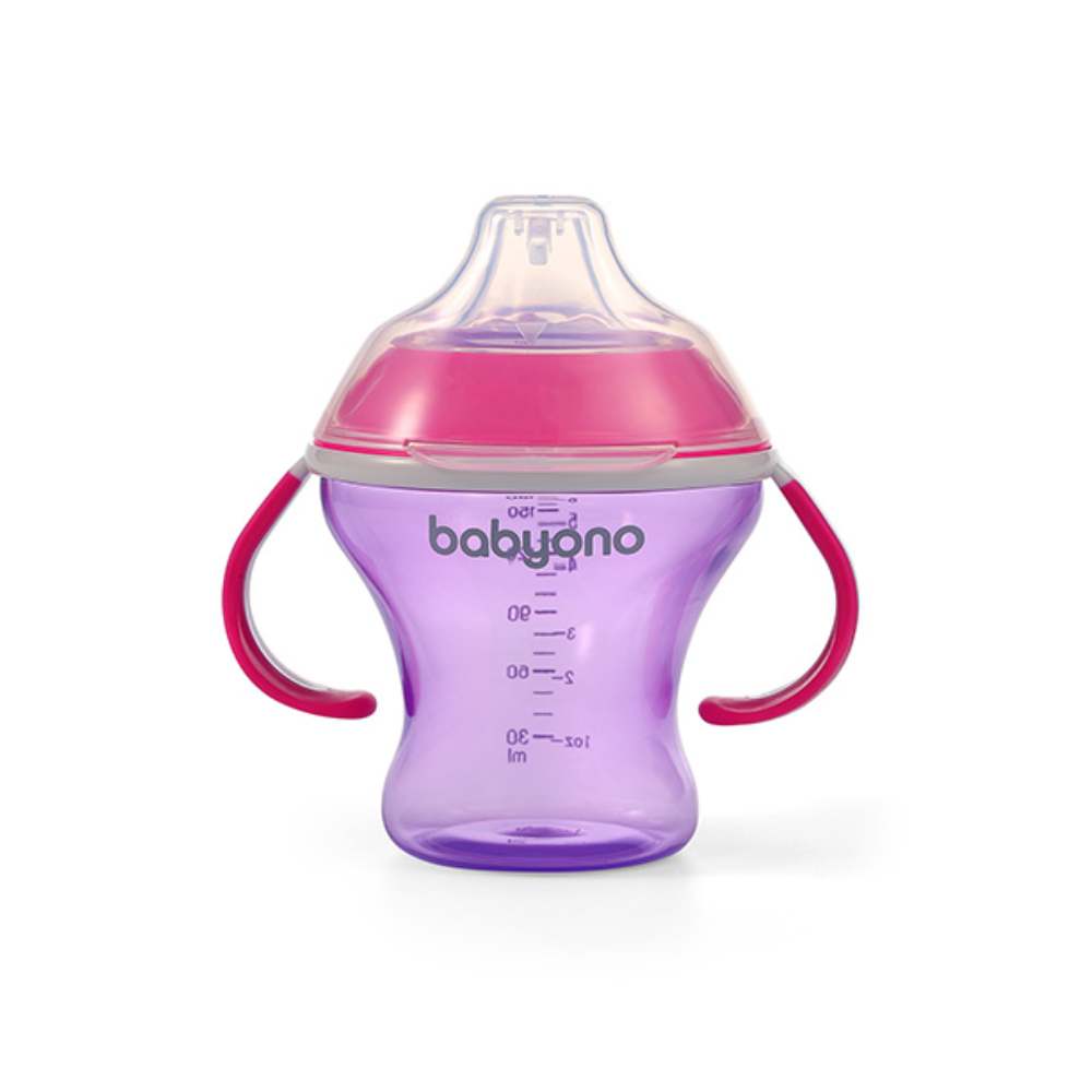 BabyOno Neprolijevajuća čaša Natural, ljubičasto-roza - cover