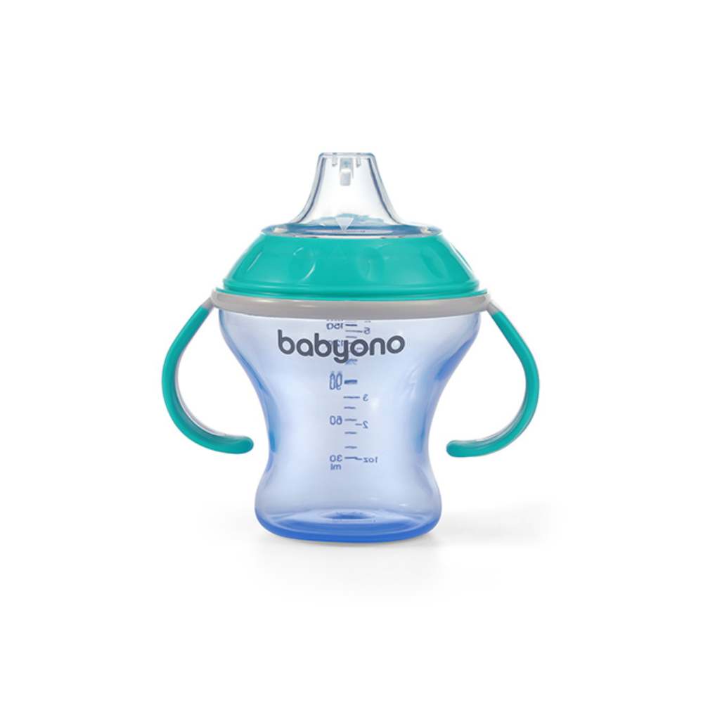 BabyOno Neprolijevajuća čaša Natural, plavo-tirkizna - cover