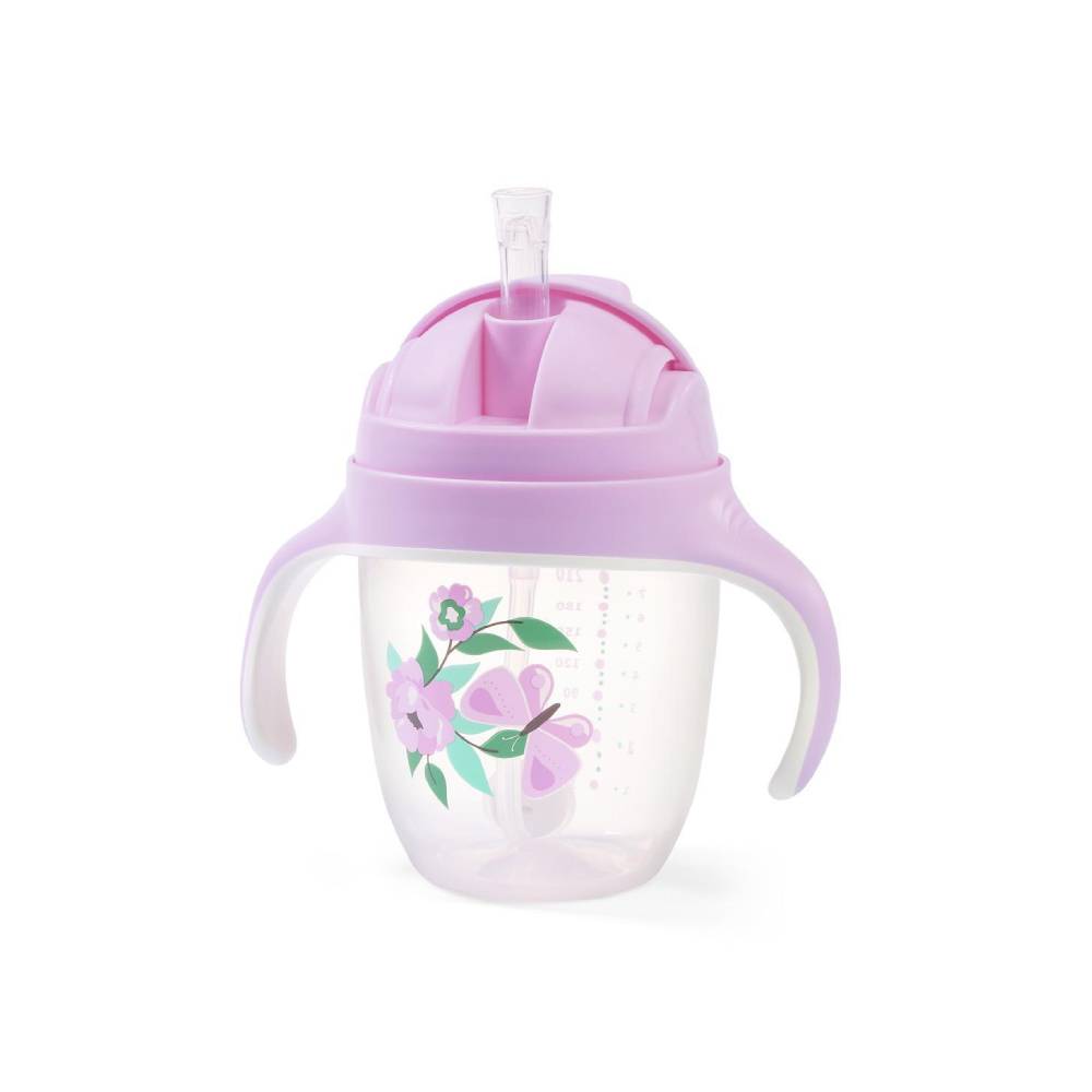 BabyOno Neprolijevajuća čaša sa slamkom, lila - cover