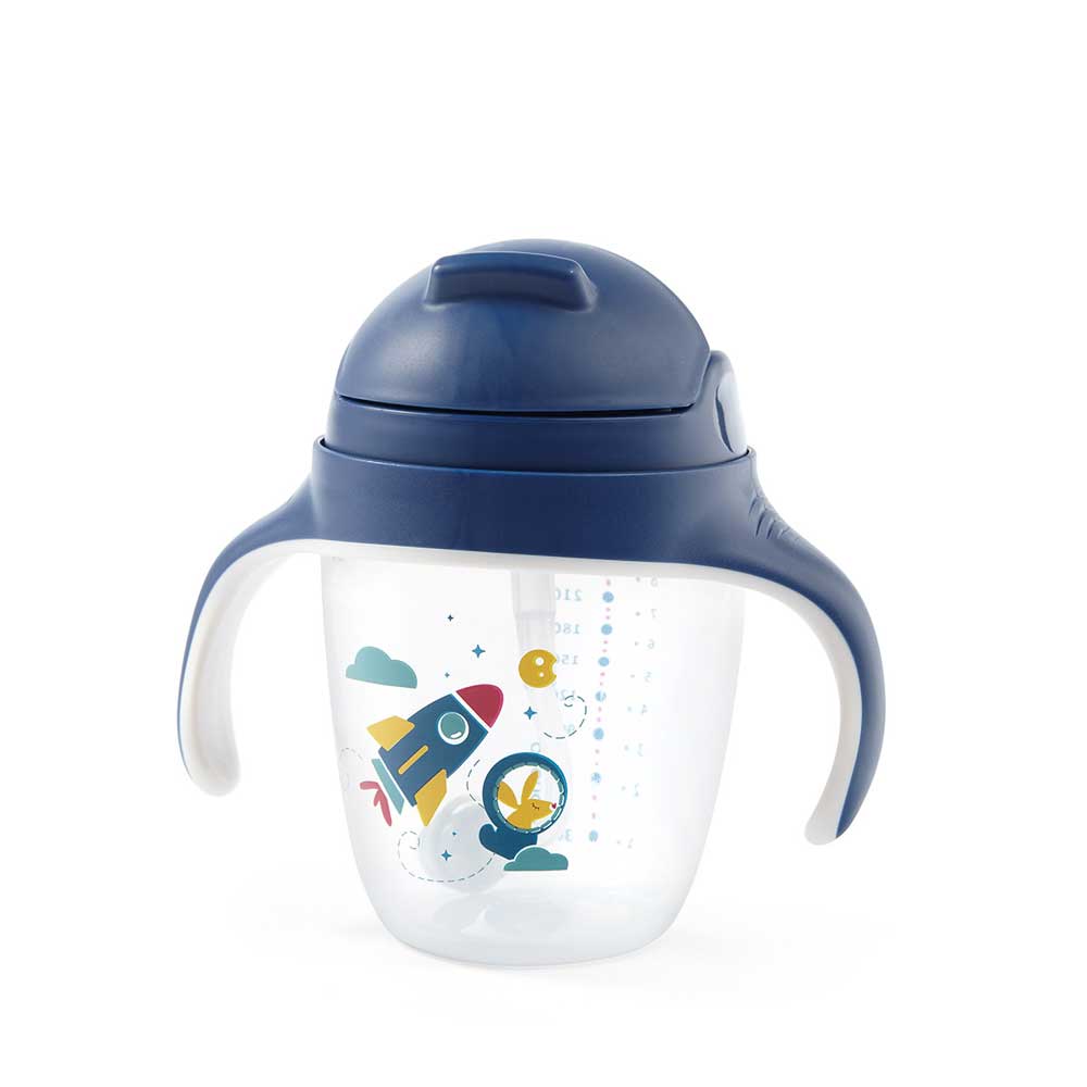 BabyOno Neprolijevajuća čaša sa slamkom, plava - cover