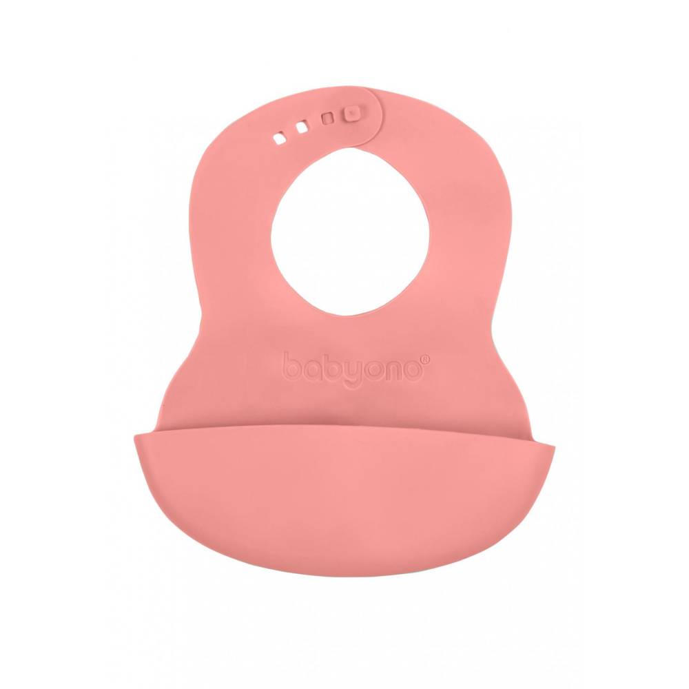BabyOno Silikonski podbradak 6 m+, roza - cover