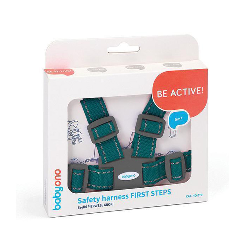 BabyOno Sigurnosni pojas za učenje hodanja tirkizno-siva - cover