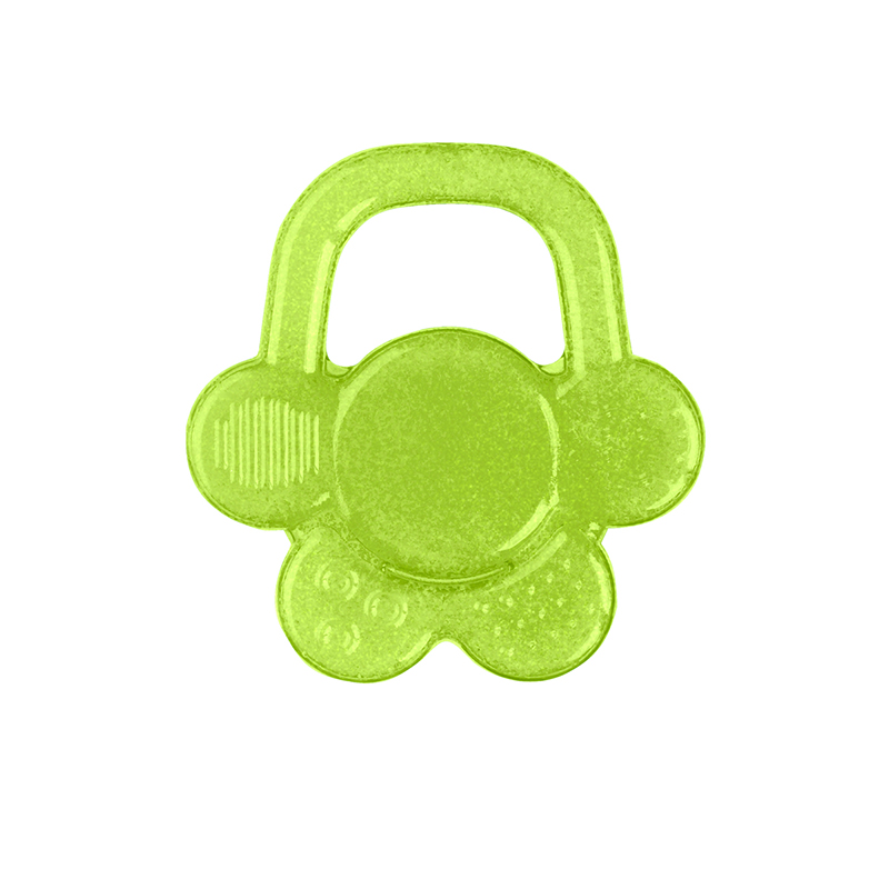 BabyOno Gelirana grickalica za zube Cvijet s ručkom, zelena - cover